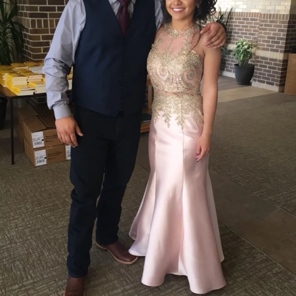 Dusty rose pink formal dress